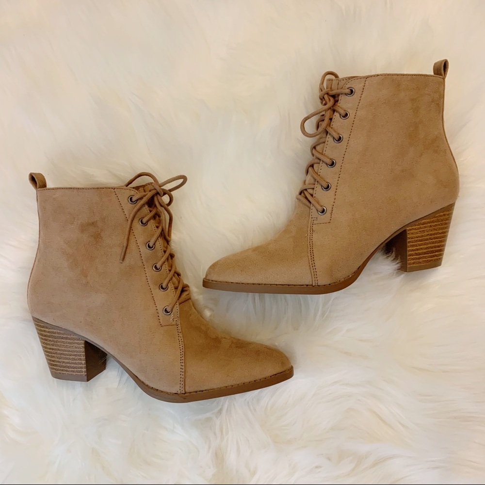 NEW Taupe Laced Booties - Picture 4 of 6